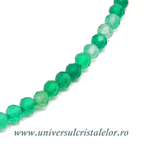 Bratara onix verde rotund fatetat - 3,3mm Bratara onix verde rotund fatetat - 3,3mm