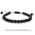 Bratara onix negru rotund - 6 mm cu snur reglabil