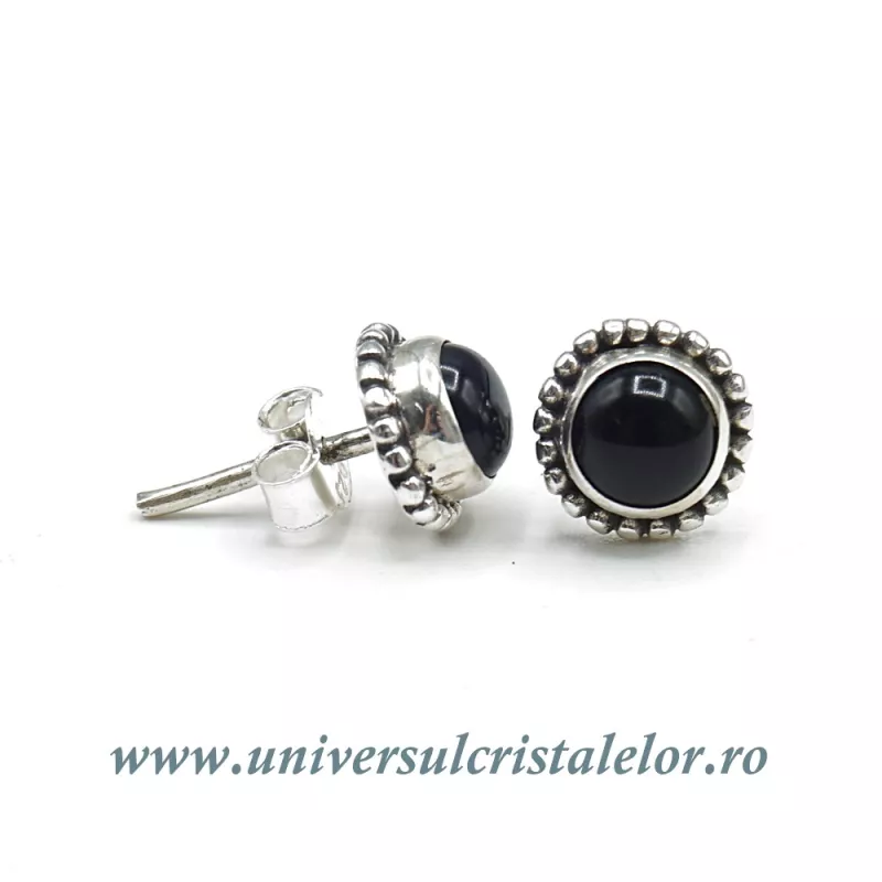 Cercei onix cabochon rotund Cercei onix cabochon rotund