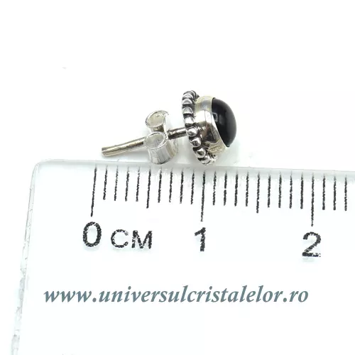 Cercei onix cabochon rotund - 7mm Cercei onix cabochon rotund - 7mm