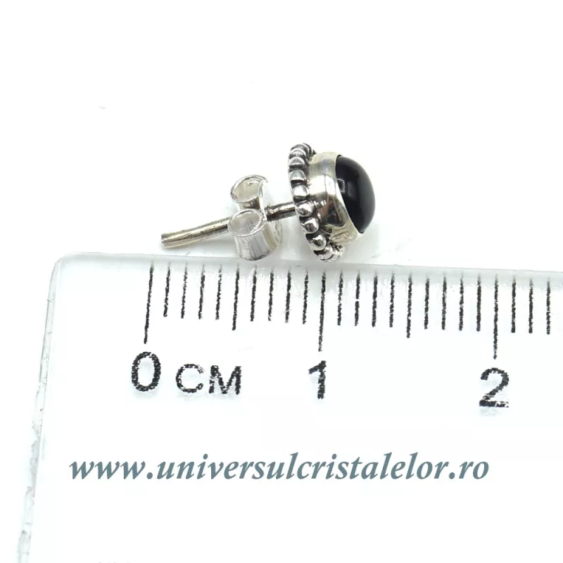 Cercei onix cabochon rotund Cercei onix cabochon rotund