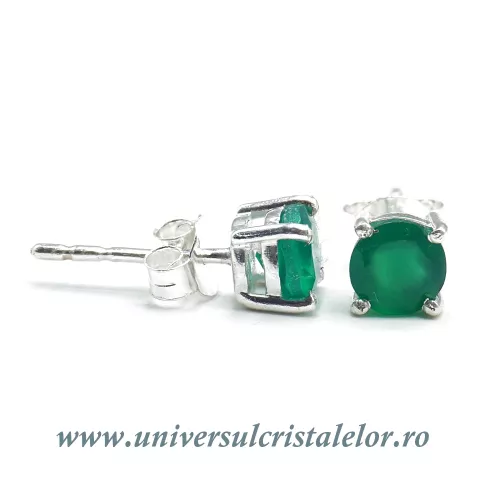 Cercei onix verde rotund fatetat tip surub (studs) Cercei onix verde rotund fatetat tip surub (studs)