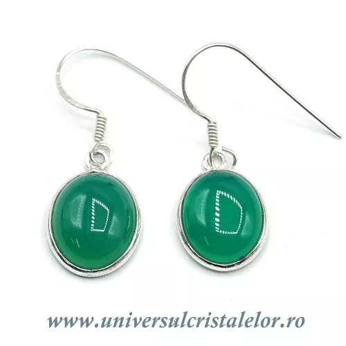 Cercei onix verde oval Cercei onix verde oval