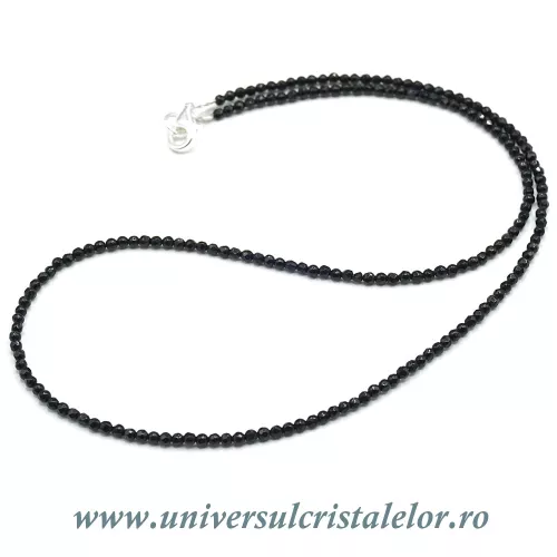 Colier onix negru rotund fatetat - 2,3 mm Colier onix negru rotund fatetat - 2,3 mm