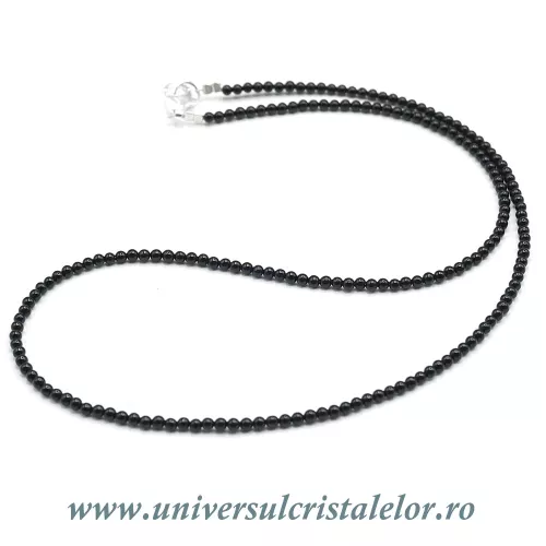 Colier onix negru rotund slefuit - 2,4 mm Colier onix negru rotund slefuit - 2,4 mm