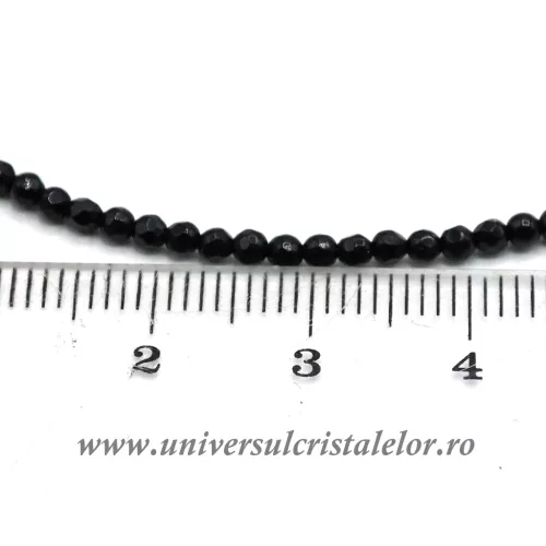 Colier onix negru rotund fatetat - 2,5 mm
