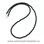 Colier onix negru rotund fatetat - 3.4 mm