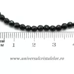 Colier onix negru rotund fatetat - 3.4 mm