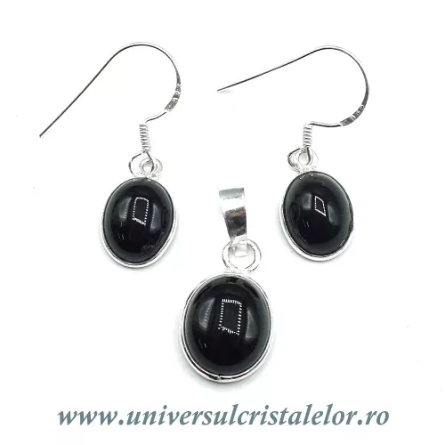 Set onix negru oval Set onix negru oval