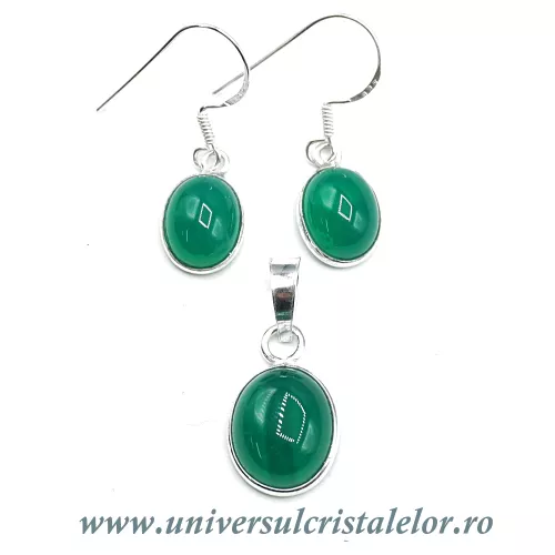 Set onix verde oval Set onix verde oval