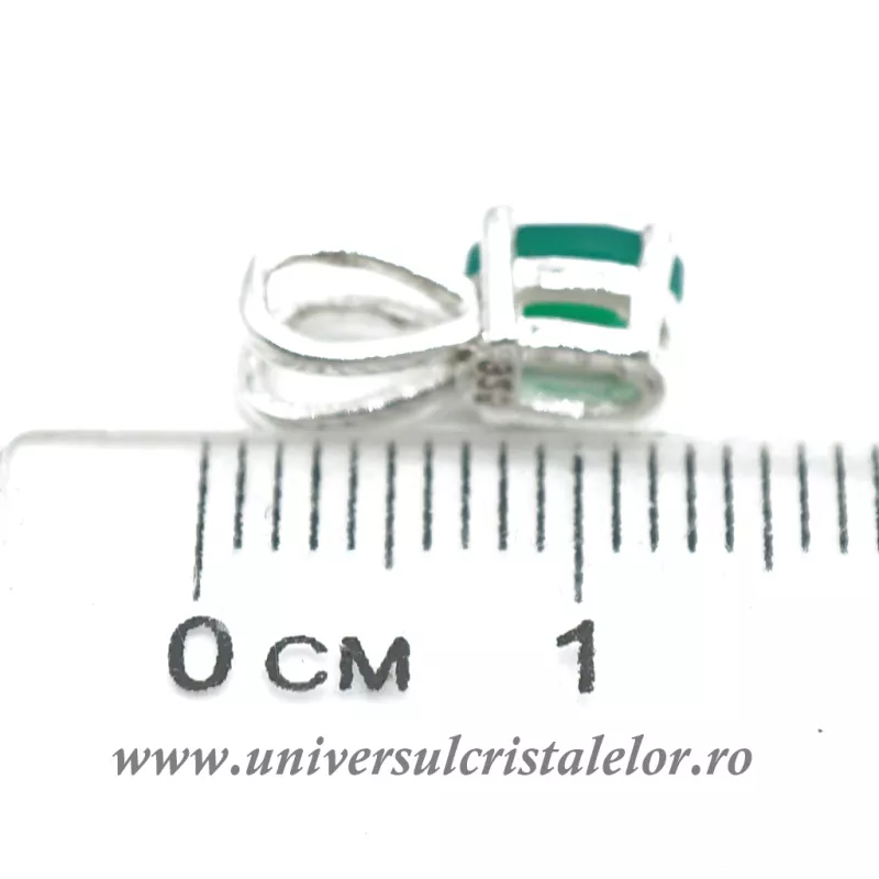 Pandantiv onix verde rotund