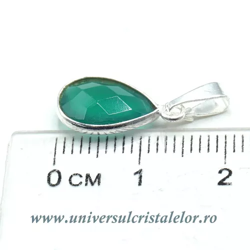 Pandantiv onix verde lacrima fatetat - 9 /13mm Pandantiv onix verde lacrima fatetat - 9 /13mm
