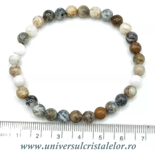 Bratara opal dendritic (merlinit) - 6mm Bratara opal dendritic (merlinit) - 6mm