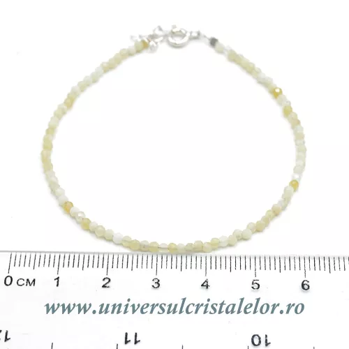 Bratara opal galben rotund fatetat - 2,3 mm Bratara opal galben rotund fatetat - 2,3 mm