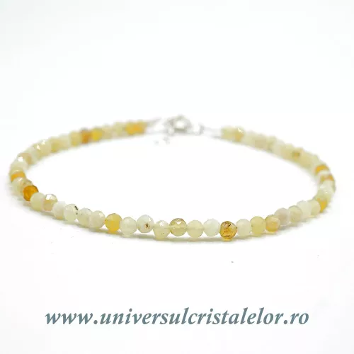 Bratara opal galben rotund fatetat - 3,2 mm Bratara opal galben rotund fatetat - 3,2 mm