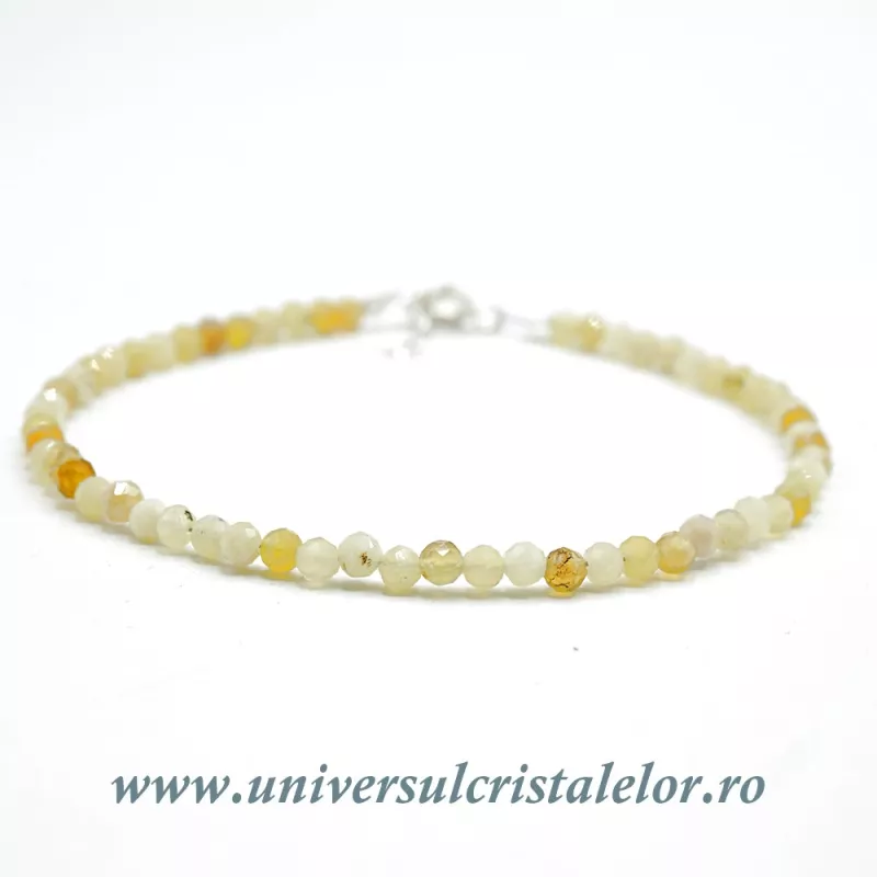 Bratara opal galben rotund fatetat - 3,2 mm Bratara opal galben rotund fatetat - 3,2 mm