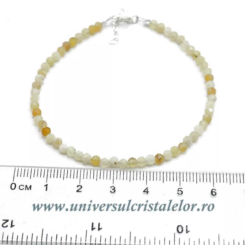 Bratara opal galben rotund fatetat - 3,2 mm Bratara opal galben rotund fatetat - 3,2 mm
