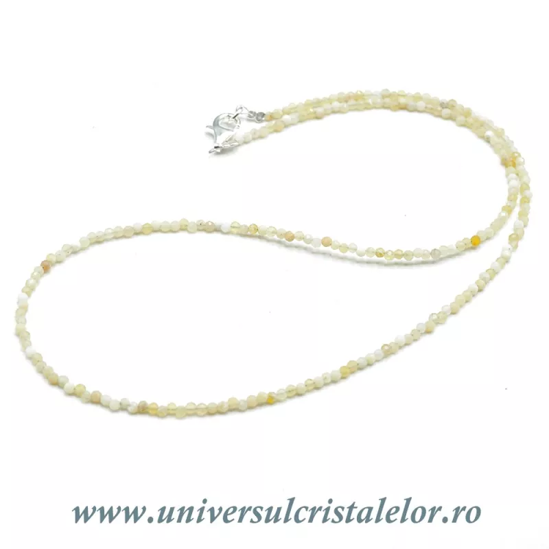 Colier opal galben rotund fatetat - 2,3mm Colier opal galben rotund fatetat - 2,3mm