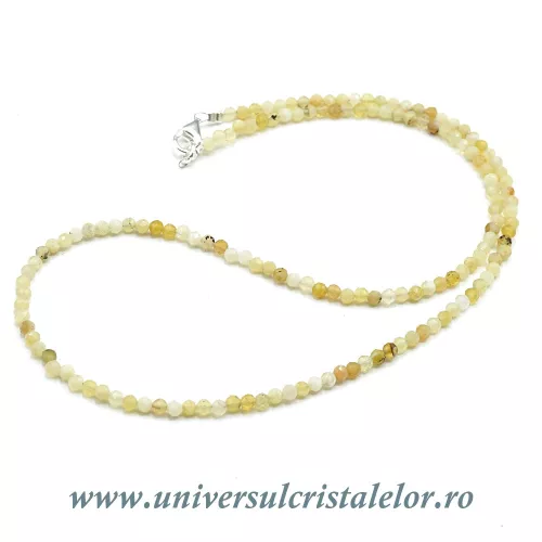 Colier opal galben rotund fatetat - 3,2 mm Colier opal galben rotund fatetat - 3,2 mm