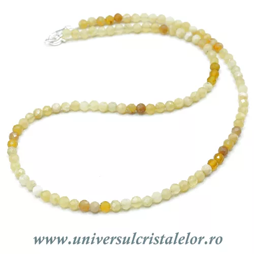 Colier opal galben rotund fatetat - 4 mm Colier opal galben rotund fatetat - 4 mm