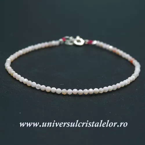 Bratara opal roz rotund fatetat - 2,5 mm Bratara opal roz rotund fatetat - 2,5 mm