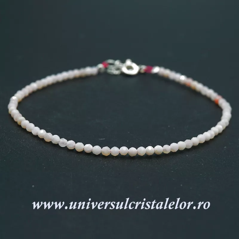 Bratara opal roz rotund fatetat - 2,5 mm Bratara opal roz rotund fatetat - 2,5 mm