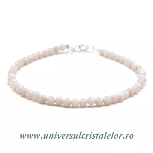 Bratara opal roz rotund fatetat - 3.5mm Bratara opal roz rotund fatetat - 3.5mm