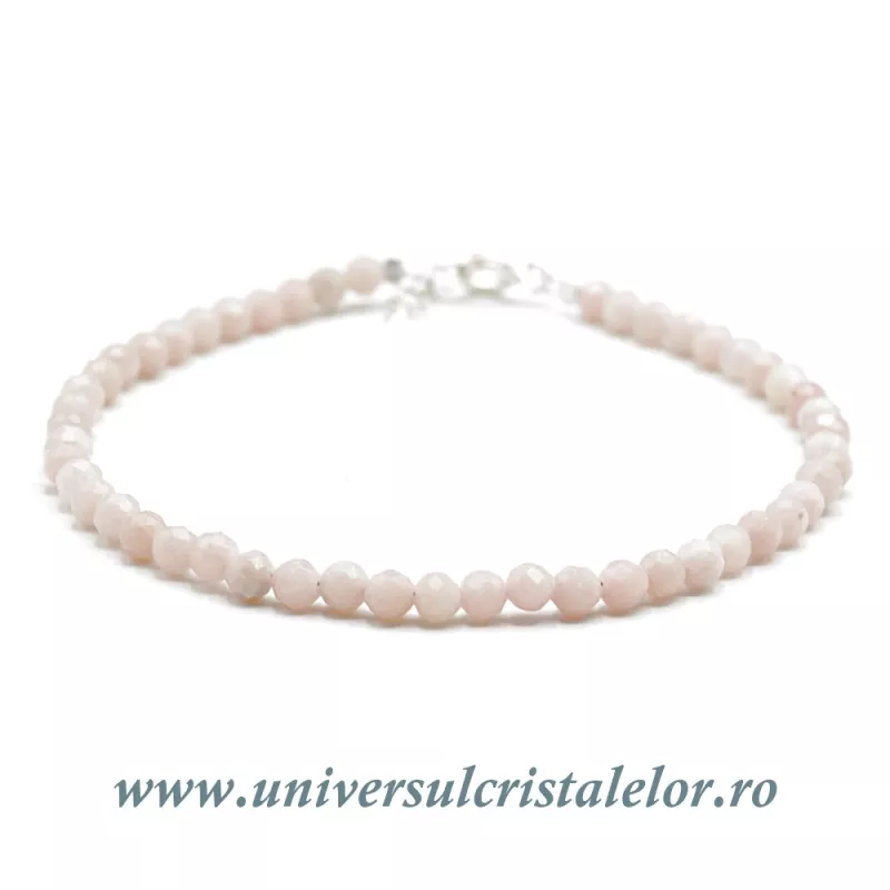 Bratara opal roz rotund fatetat - 3.5mm Bratara opal roz rotund fatetat - 3.5mm