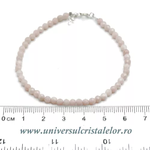 Bratara opal roz rotund fatetat - 3.5mm Bratara opal roz rotund fatetat - 3.5mm