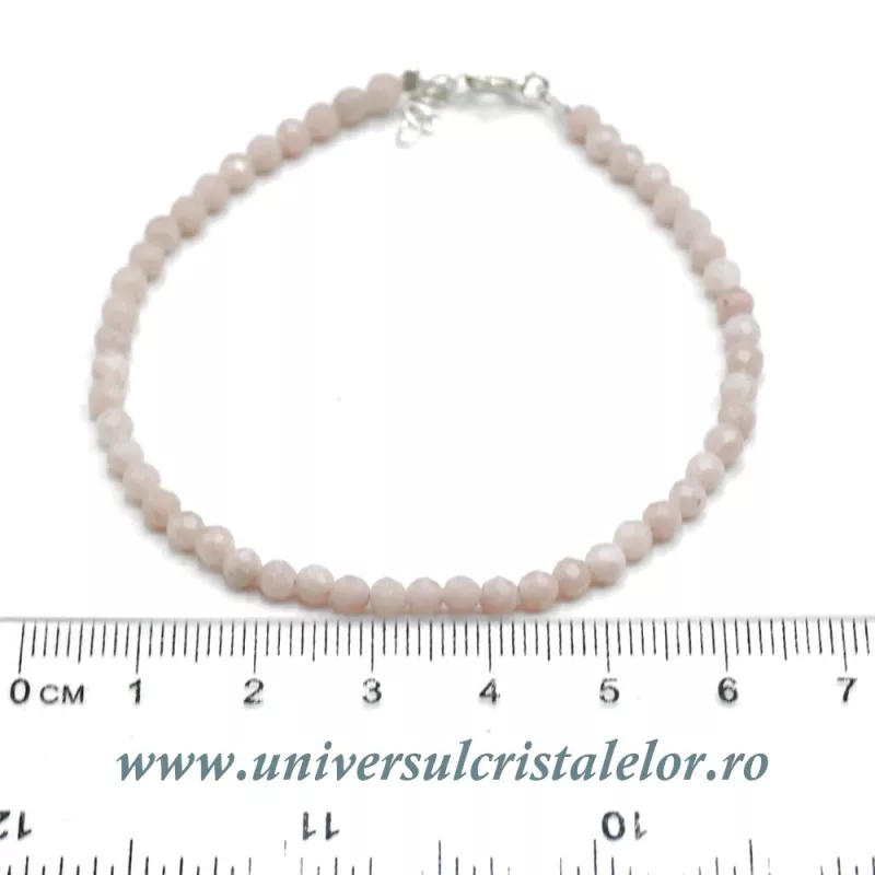 Bratara opal roz rotund fatetat - 3.5mm Bratara opal roz rotund fatetat - 3.5mm