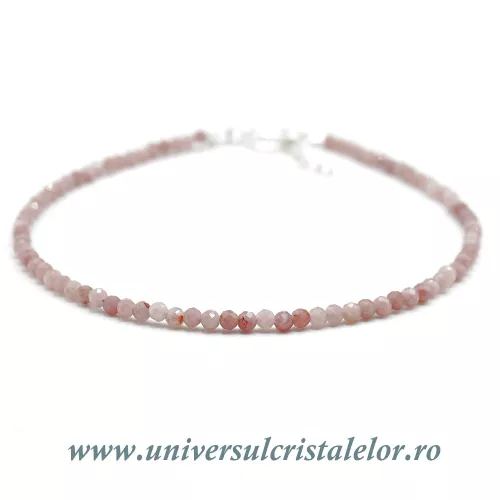 Bratara opal roz rotund fatetat - 2 mm Bratara opal roz rotund fatetat - 2 mm