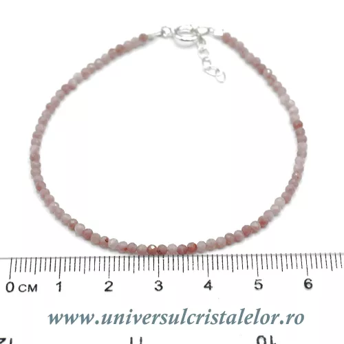 Bratara opal roz rotund fatetat - 2 mm Bratara opal roz rotund fatetat - 2 mm