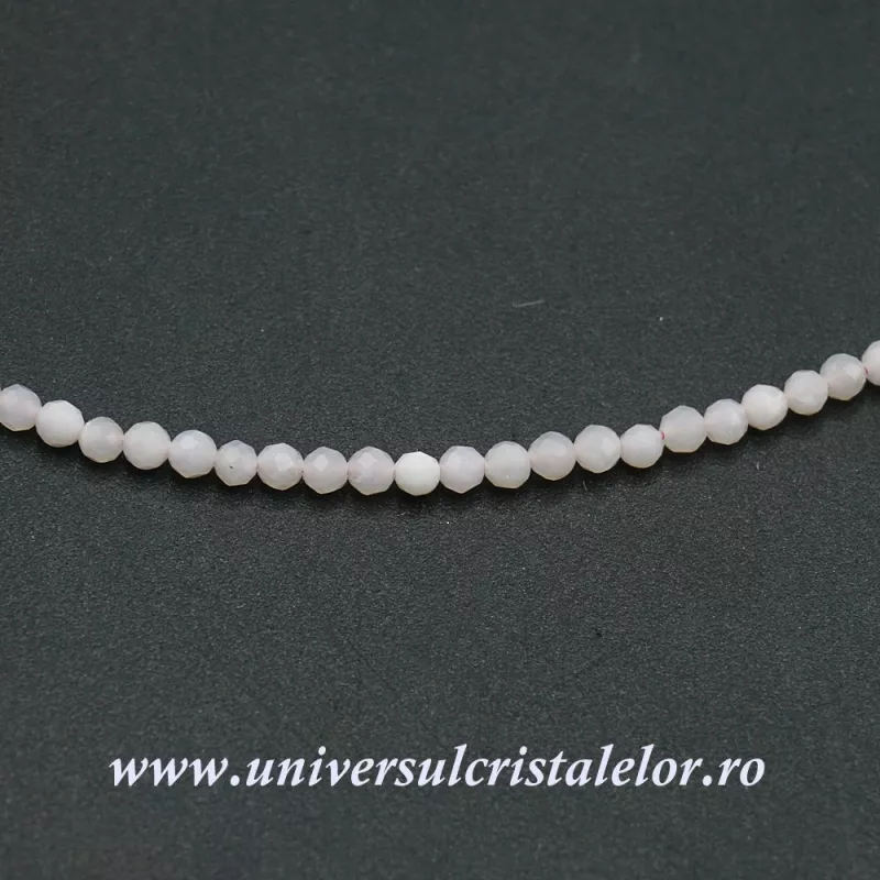 Colier opal roz rotund fatetat - 2,5mm Colier opal roz rotund fatetat - 2,5mm