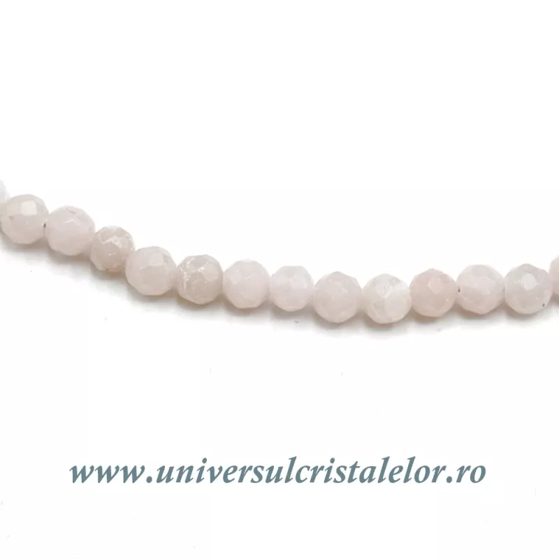 Colier opal roz rotund fatetat - 3,5 mm Colier opal roz rotund fatetat - 3,5 mm