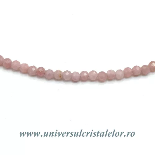 Colier opal roz rotund fatetat - 2 mm Colier opal roz rotund fatetat - 2 mm