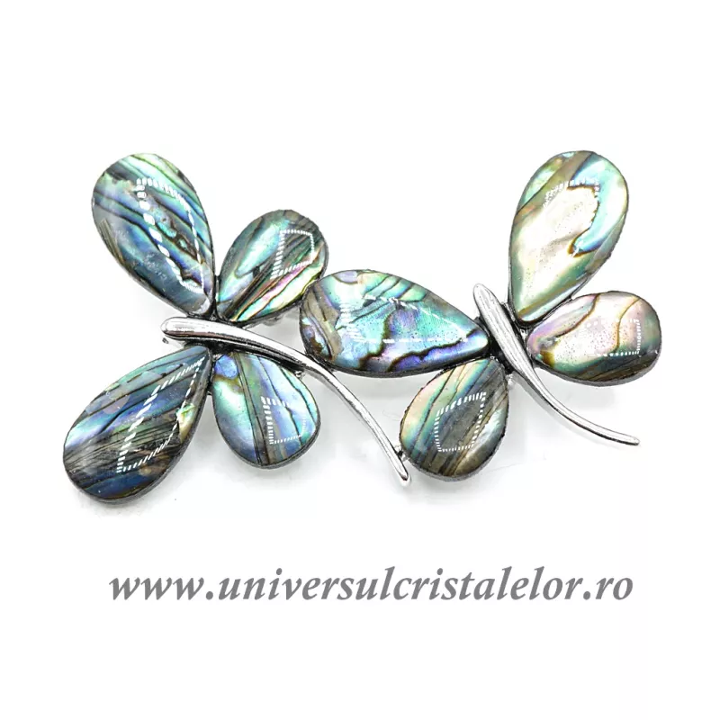 Brosa pandantiv abalone - fluturi