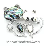 Brosa pandantiv abalone - pisica