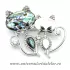Brosa pandantiv abalone - pisica