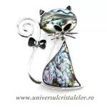 Brosa pandantiv abalone - pisica