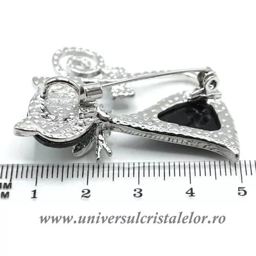 Brosa pandantiv abalone - pisica 02