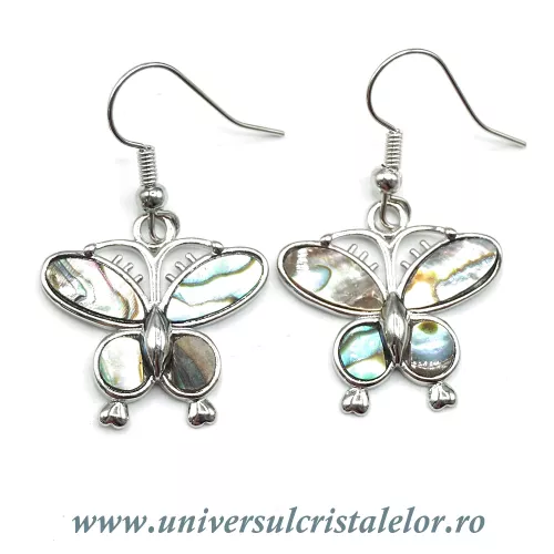 Cercei scoica paua (abalone) fluture