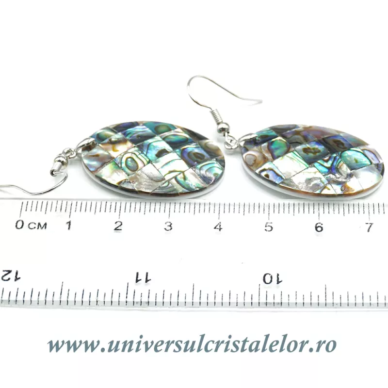 Cercei scoica paua (abalone) ovali
