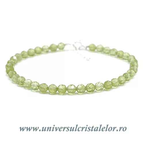 Bratara peridot rotund fatetat - 4,4mm Bratara peridot rotund fatetat - 4,4mm