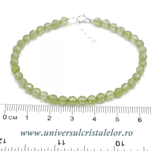 Bratara peridot rotund fatetat - 4,4mm Bratara peridot rotund fatetat - 4,4mm