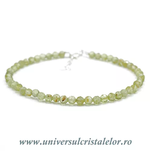 Bratara peridot rotund fatetat - 3,7mm Bratara peridot rotund fatetat - 3,7mm