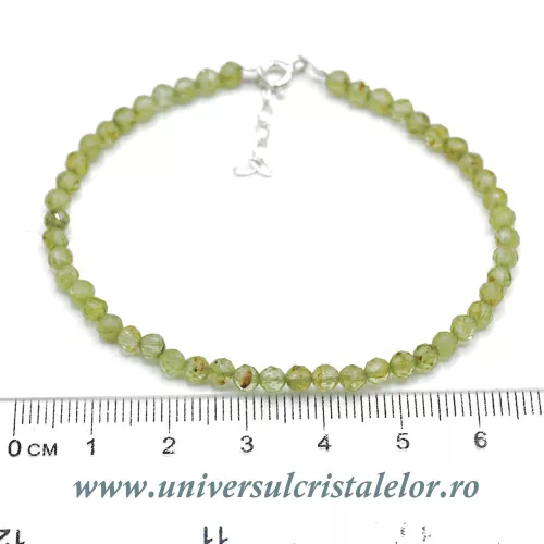 Bratara peridot rotund fatetat - 3,7mm Bratara peridot rotund fatetat - 3,7mm