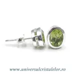 Cercei peridot fatetat oval Cercei peridot fatetat oval