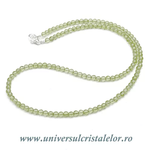 Colier peridot rotund slefuit - 3,5 mm Colier peridot rotund slefuit - 3,5 mm