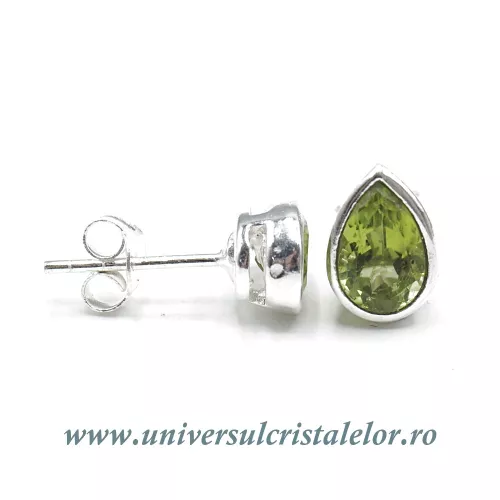 Cercei peridot lacrima fatetat - 6,5/9mm Cercei peridot lacrima fatetat - 6,5/9mm