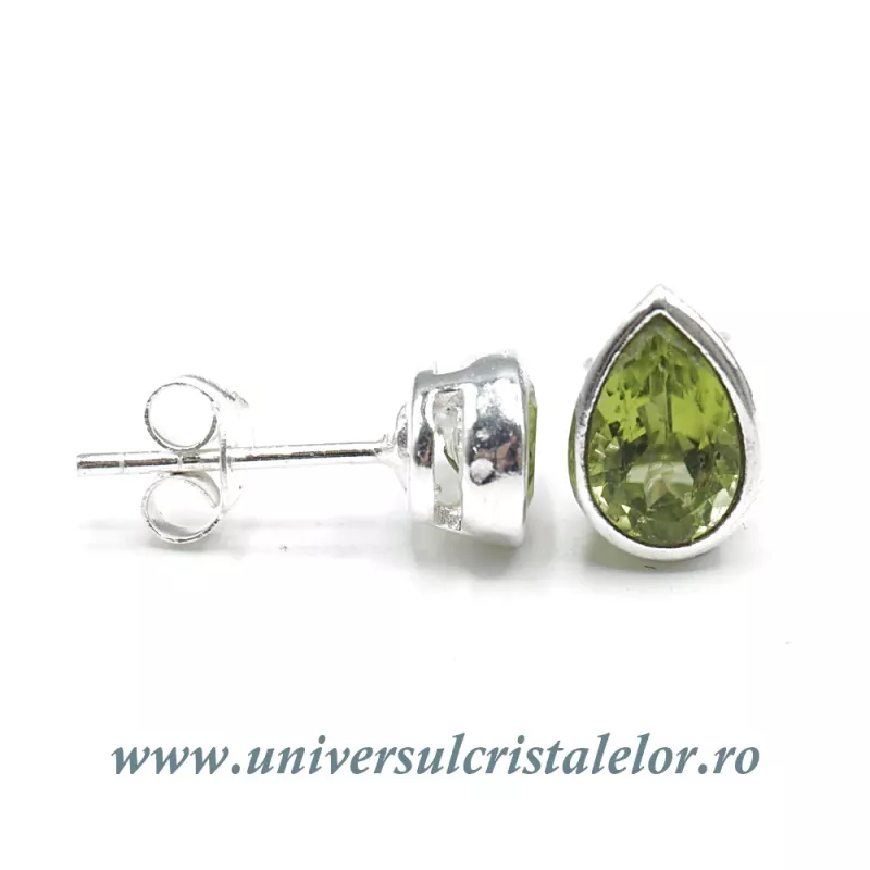 Cercei peridot fatetat rotund Cercei peridot fatetat rotund
